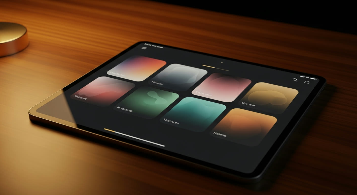 The vossa library interface on a tablet